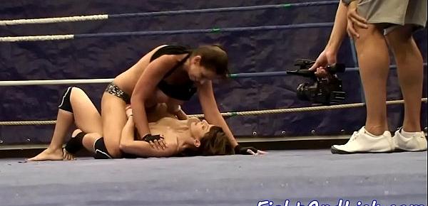  Naked lesbian babes dont stop wresting